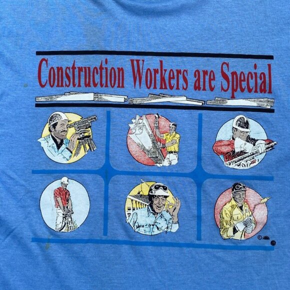 Vintage Screen Stars USA Single Stitch Construction Workers Are Special T-Shirt - Picture 2 of 11
